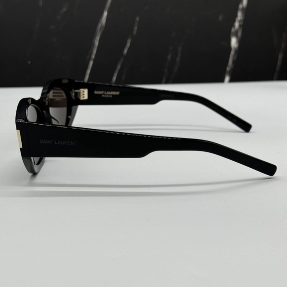 NEW SL638 001 SAINT LAURENT BLACK CAT EYE SL 638 001 WOMEN SUNGLASSES - Picture 7 of 11